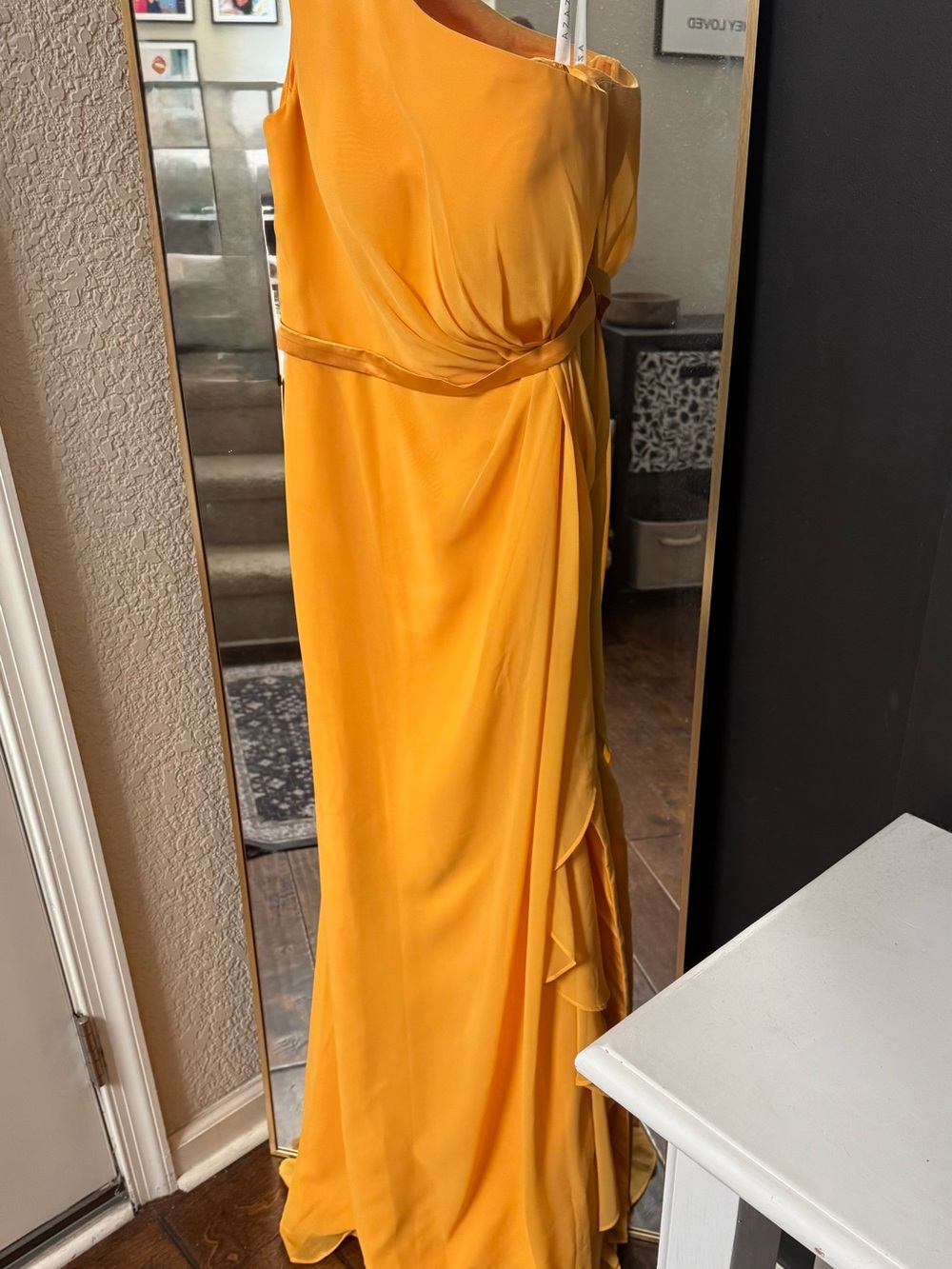 One-Shoulder Mermaid Bridesmaid Dress in Blush - Picture 3 of 9